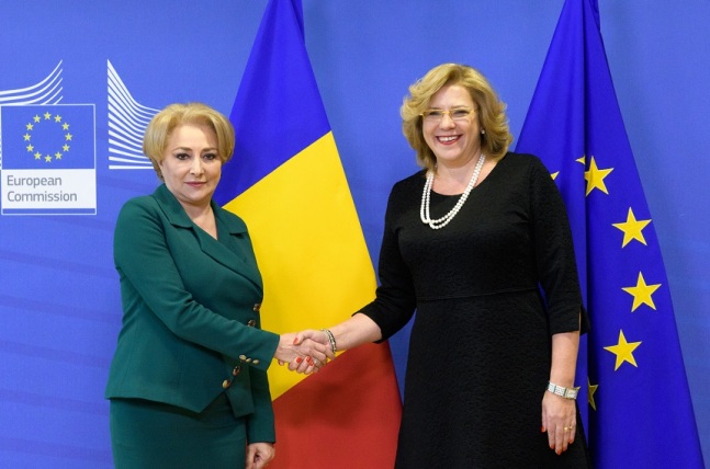 Viorica Dăncilă, Romanian Prime Minister, was received by Corina Creţu, Member of the EC in charge of Regional Policy