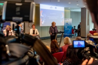 EC Cretu holds a speech during the opening of the EuroImpact conference, Monday, October 29th, 2018, in Bucharest, Romania.